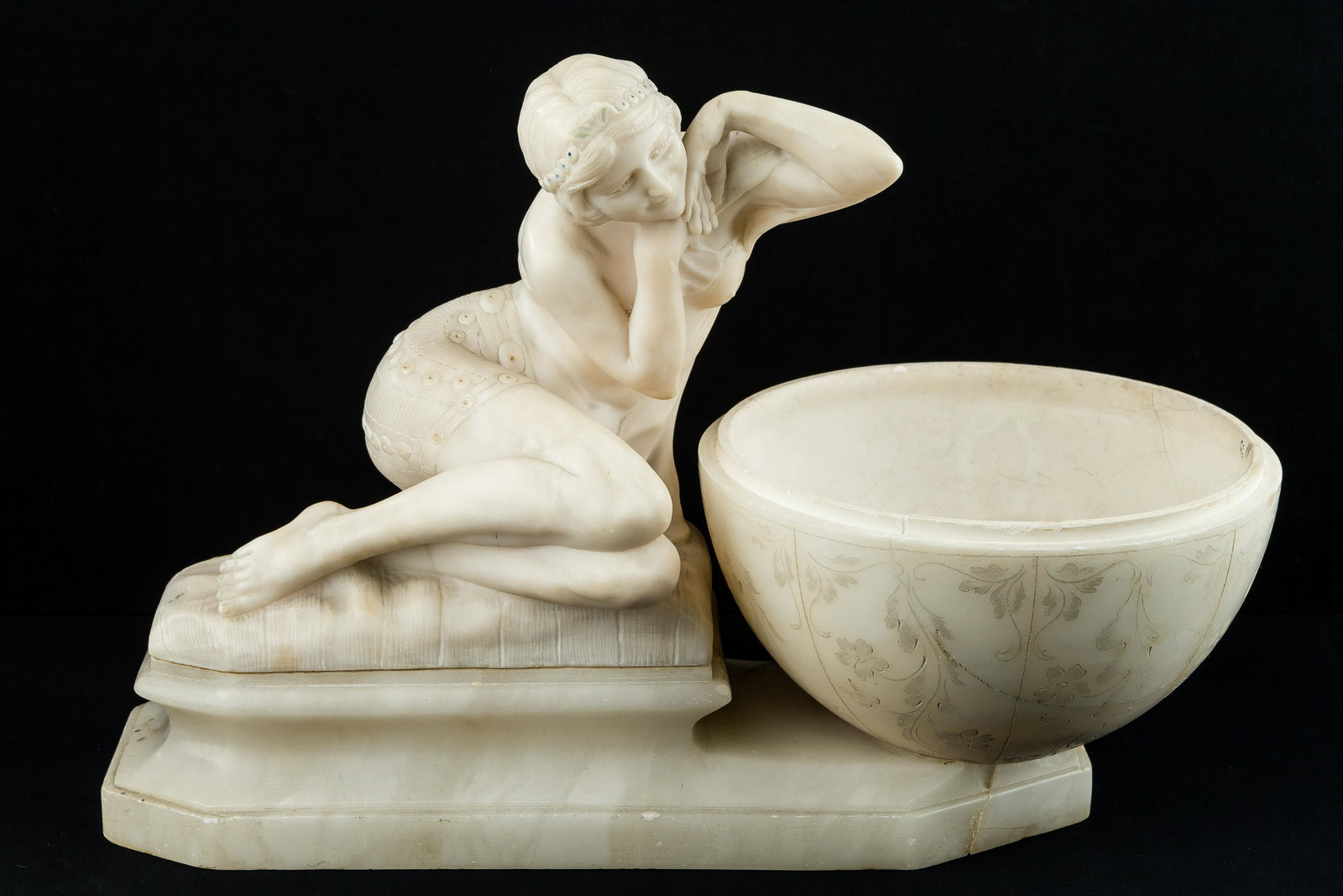 Italian Alabaster Lady Statue (1 of 14)