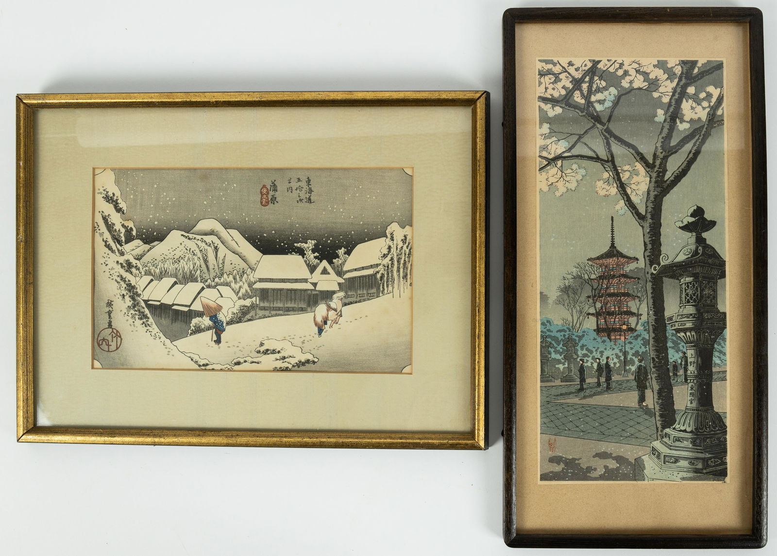 Japanese Wood Block Prints Pair (1 of 6)