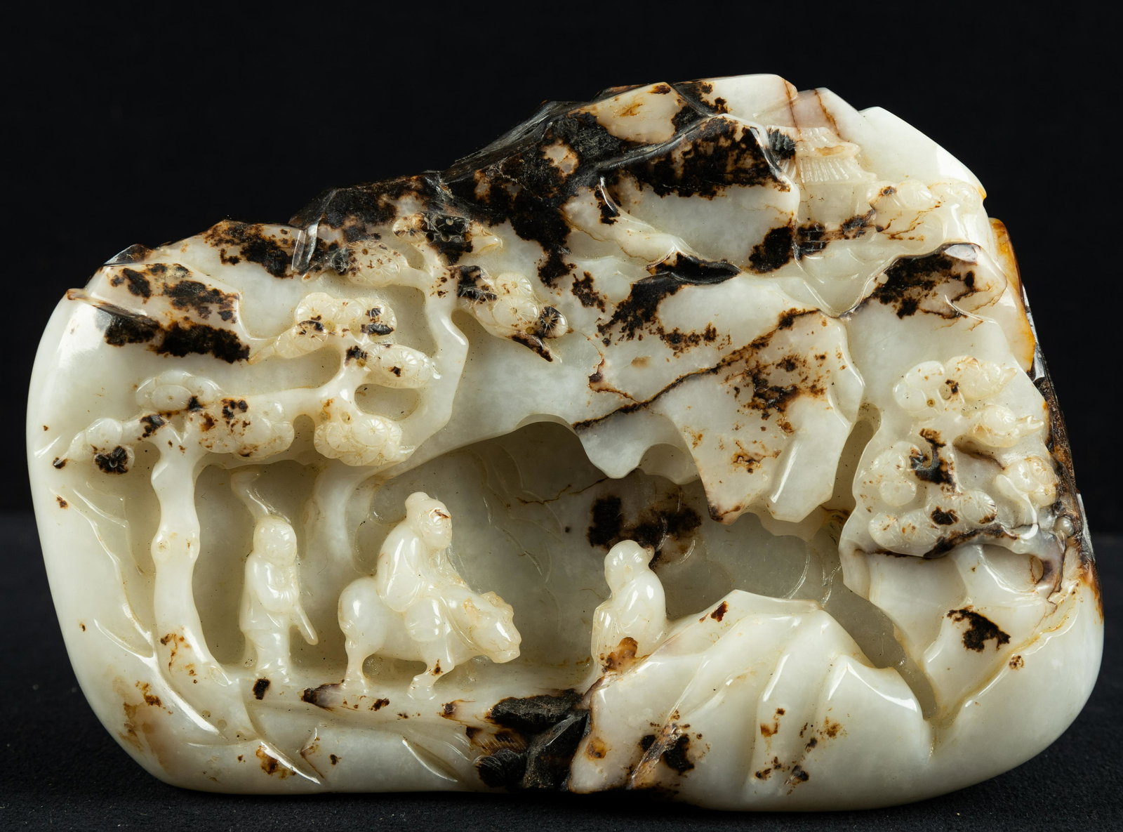 Antique Chinese White Jade Boulder Plaque (1 of 9)