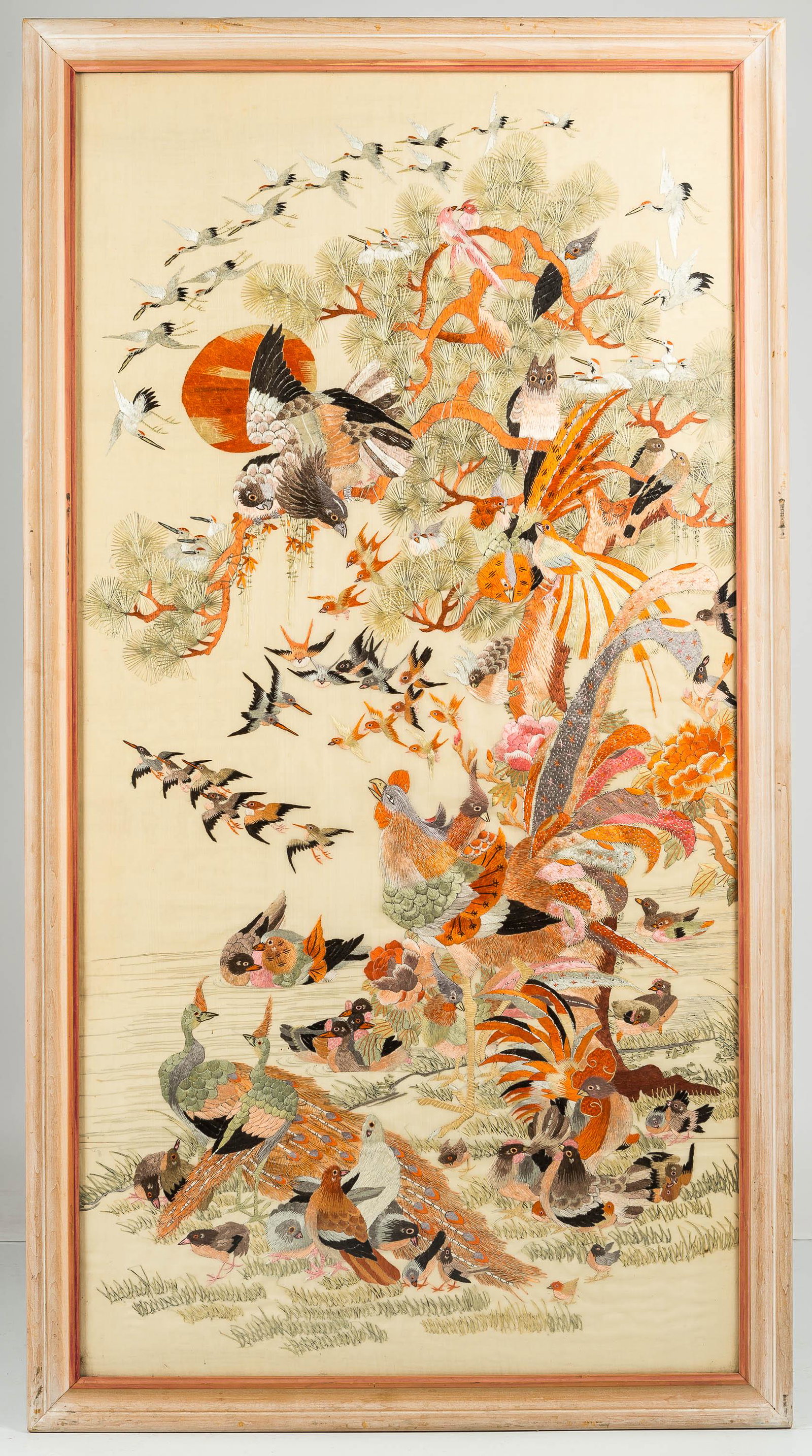 Antique Chinese/Japanese 100 Birds Tapestry (1 of 7)