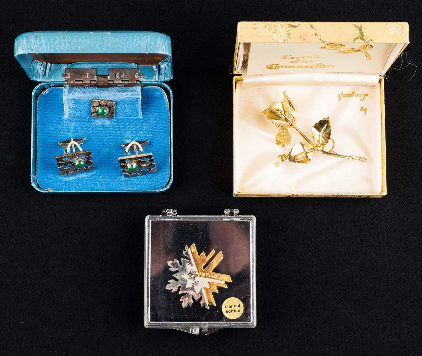 Sterling Silver Cuff Link Set & Giovanni Rose (1 of 6)