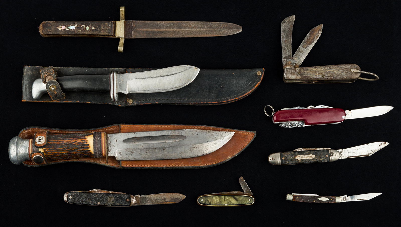 Antique Sheffield Dagger, Sclingen Stag & Buck (1 of 7)