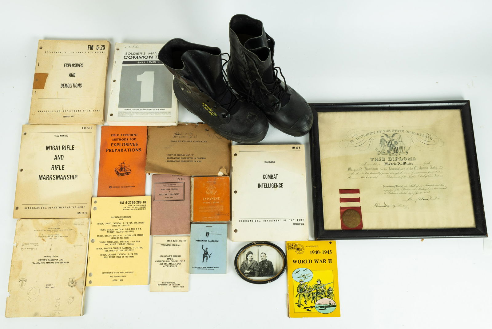 Military Training Manuals, Photograph & Diploma (1 of 8)
