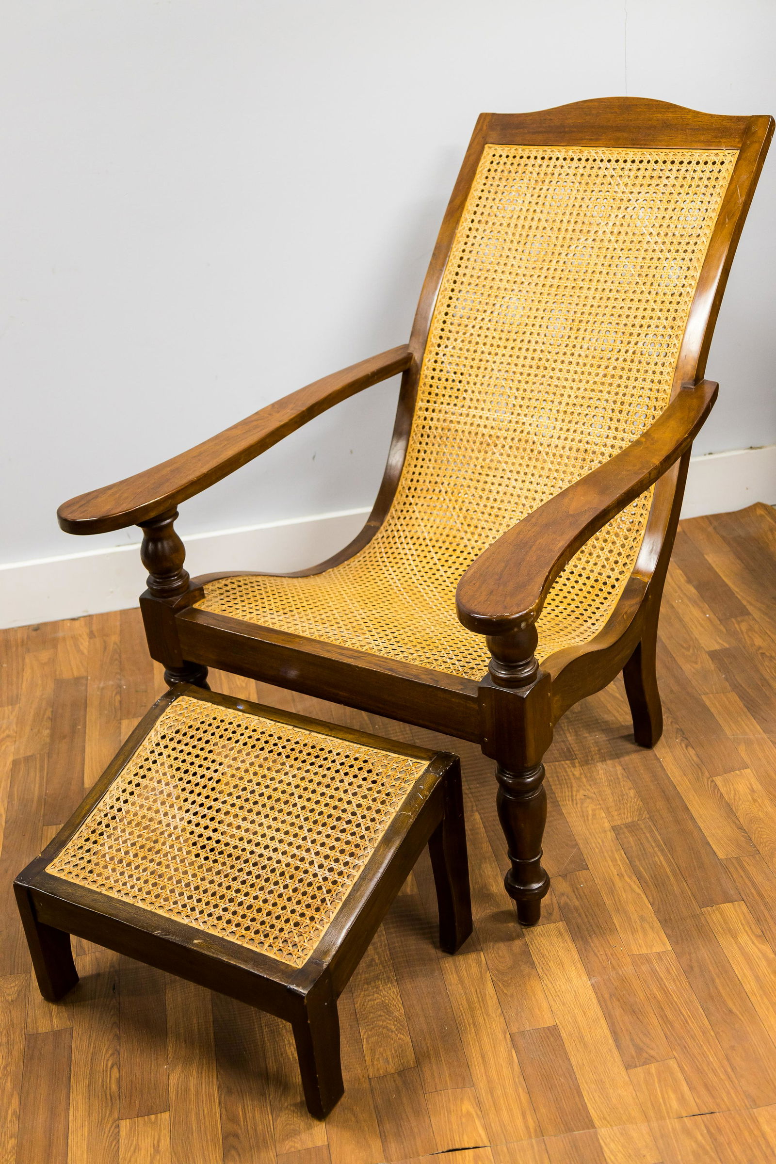 Edwardian Style Cane Bottom Lounge Chair (1 of 4)