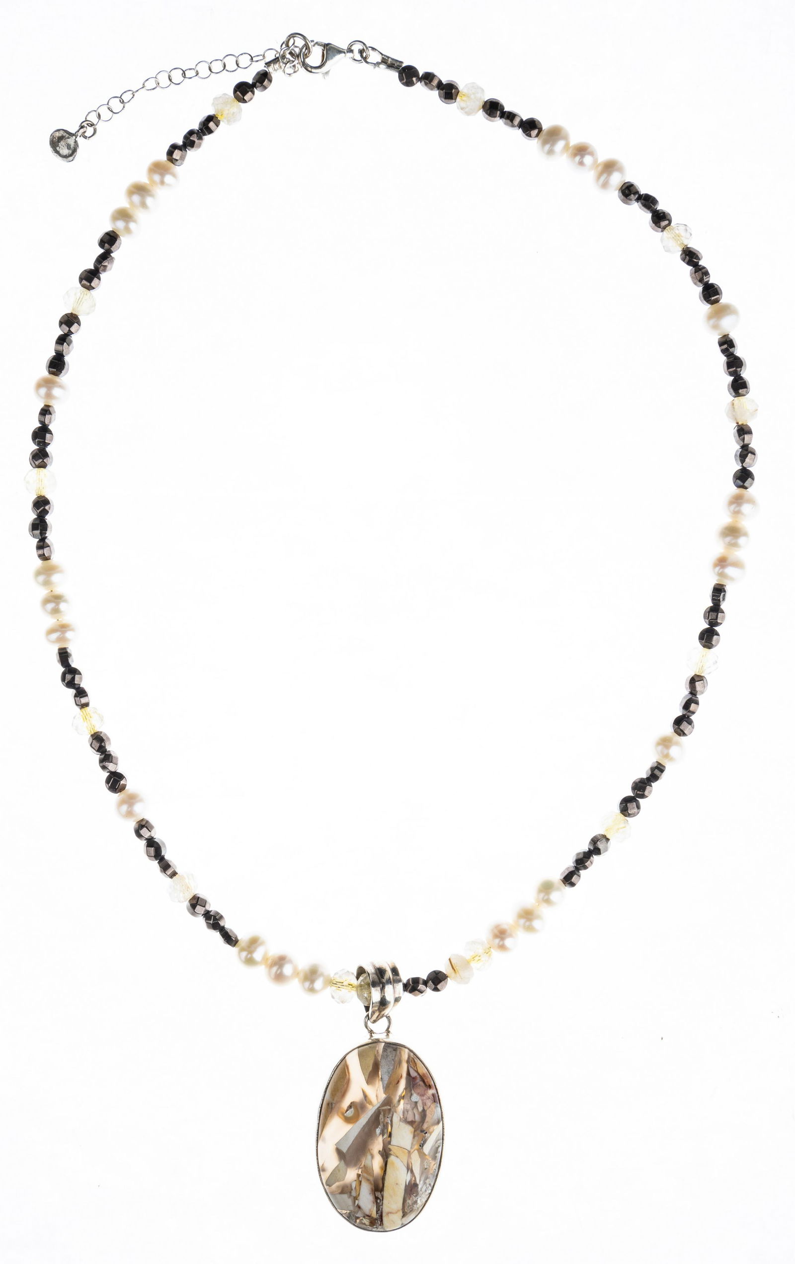 Fine Sterling Pearl Stone Necklace (1 of 4)