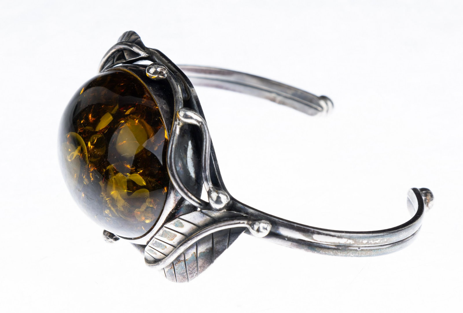 Vintage Amber & Sterling Estate Bracelet (1 of 3)