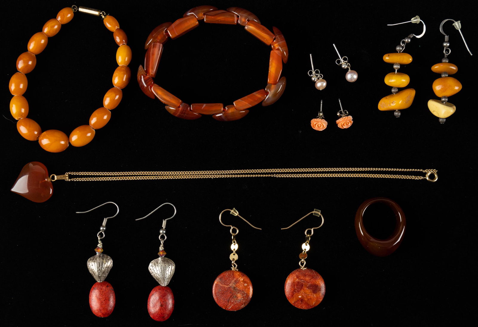 Coral and Amber Vintage Jewelry Collection (1 of 4)
