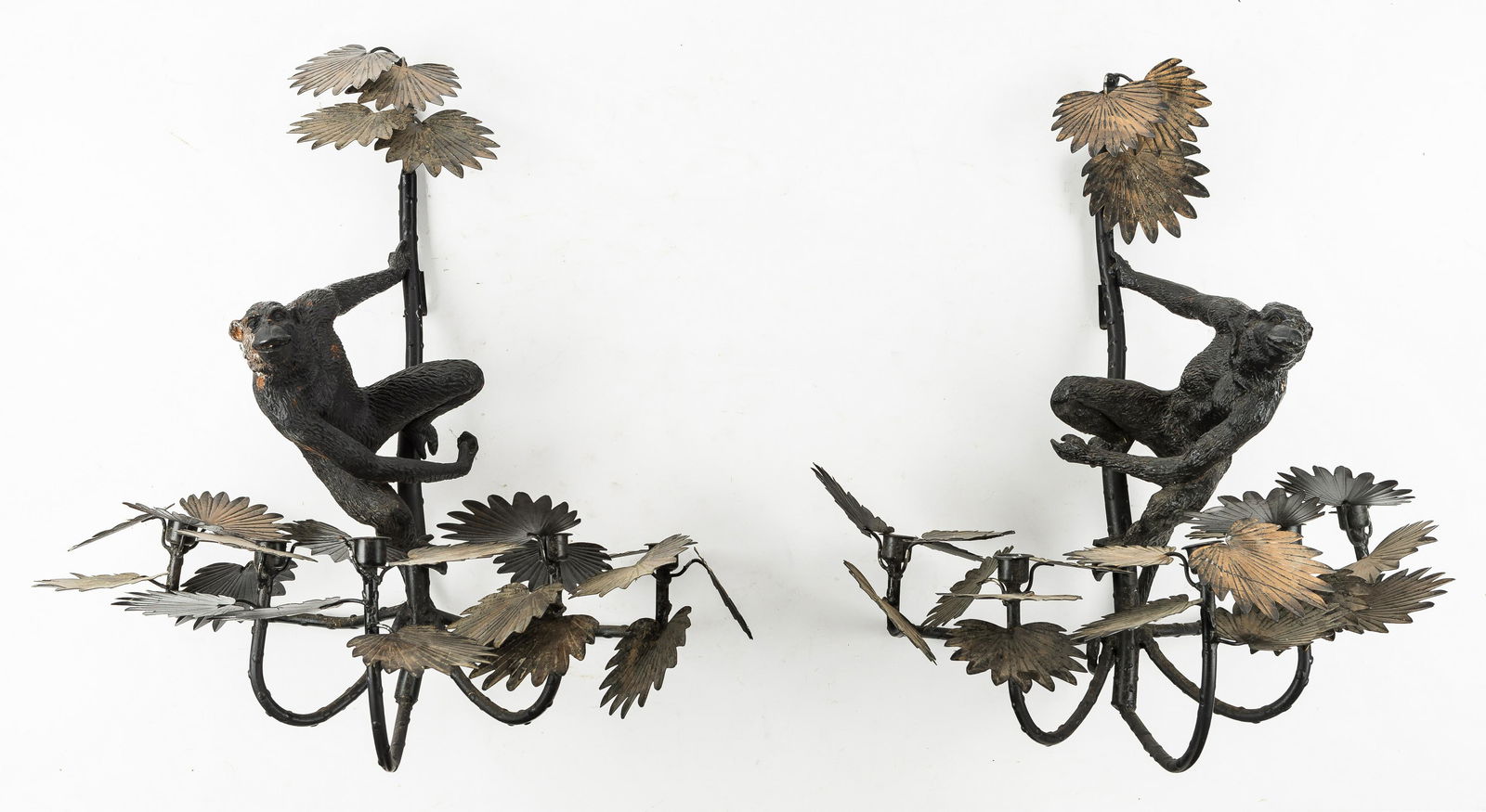 Wrought Iron Monkey Candle Stick Wall Sconces (1 of 6)