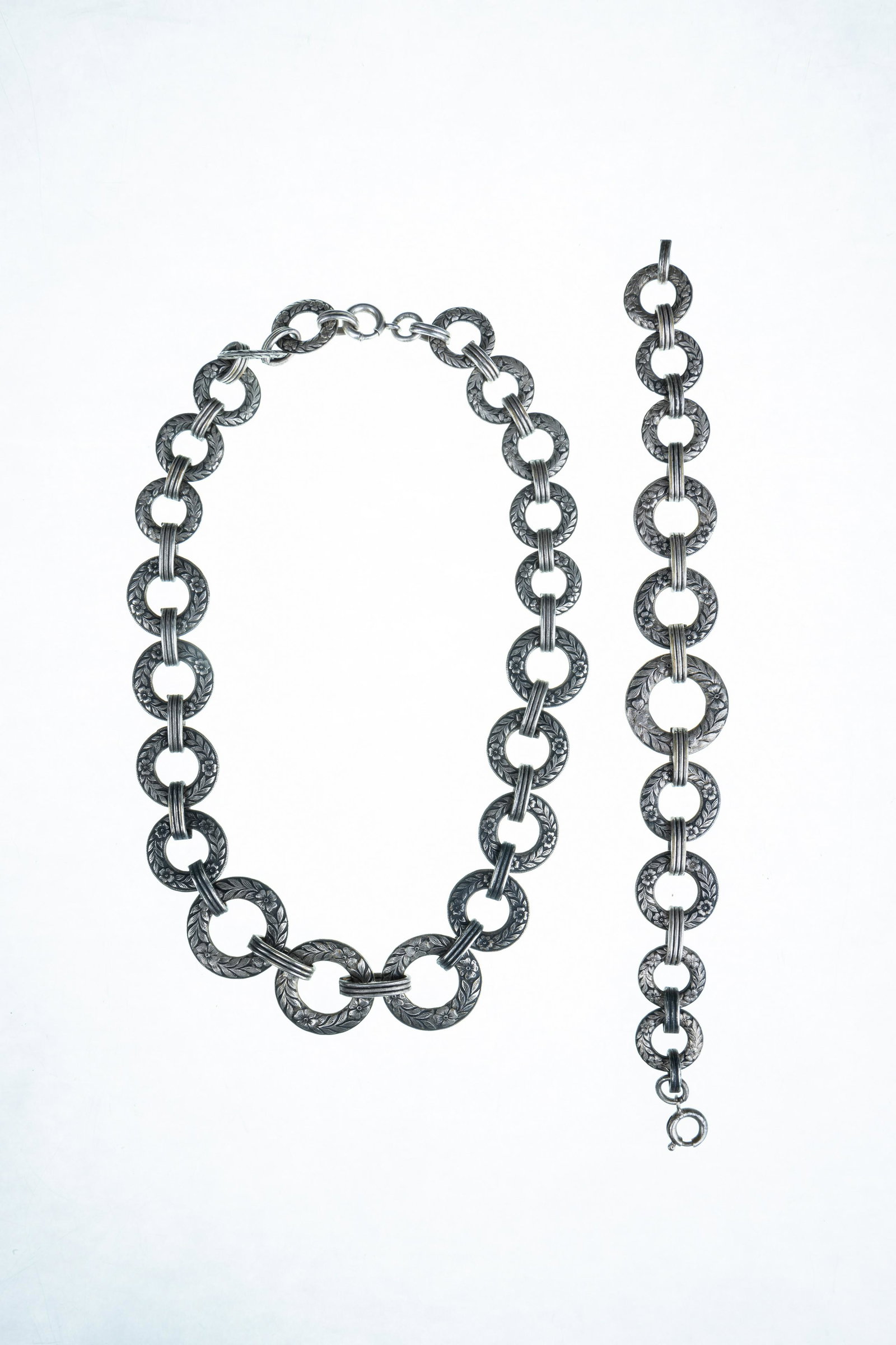 Early Art Sterling Silver Necklace & Bracelet (1 of 2)