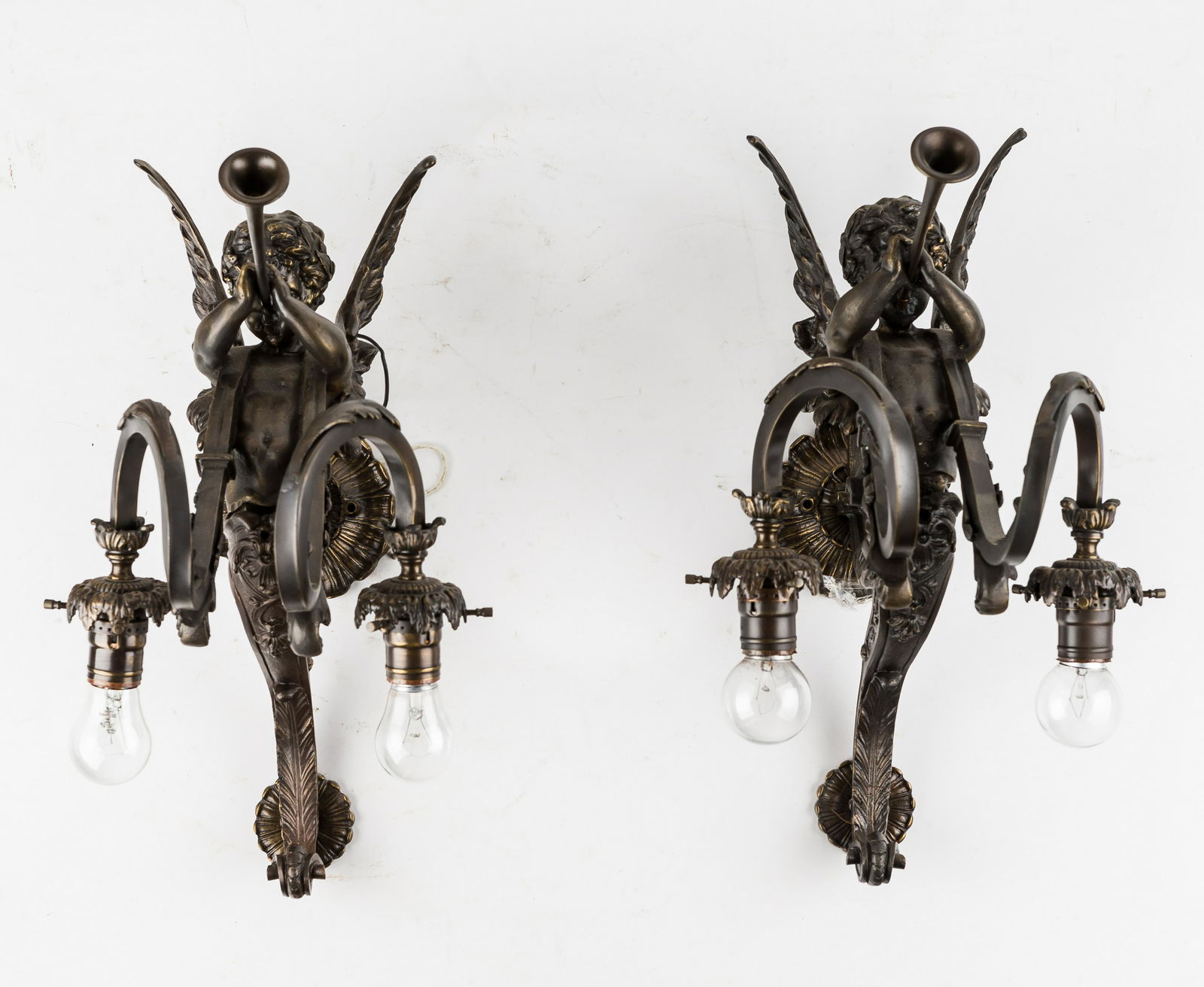 Bronze Putti Sconces, Contemporary Pair (1 of 11)
