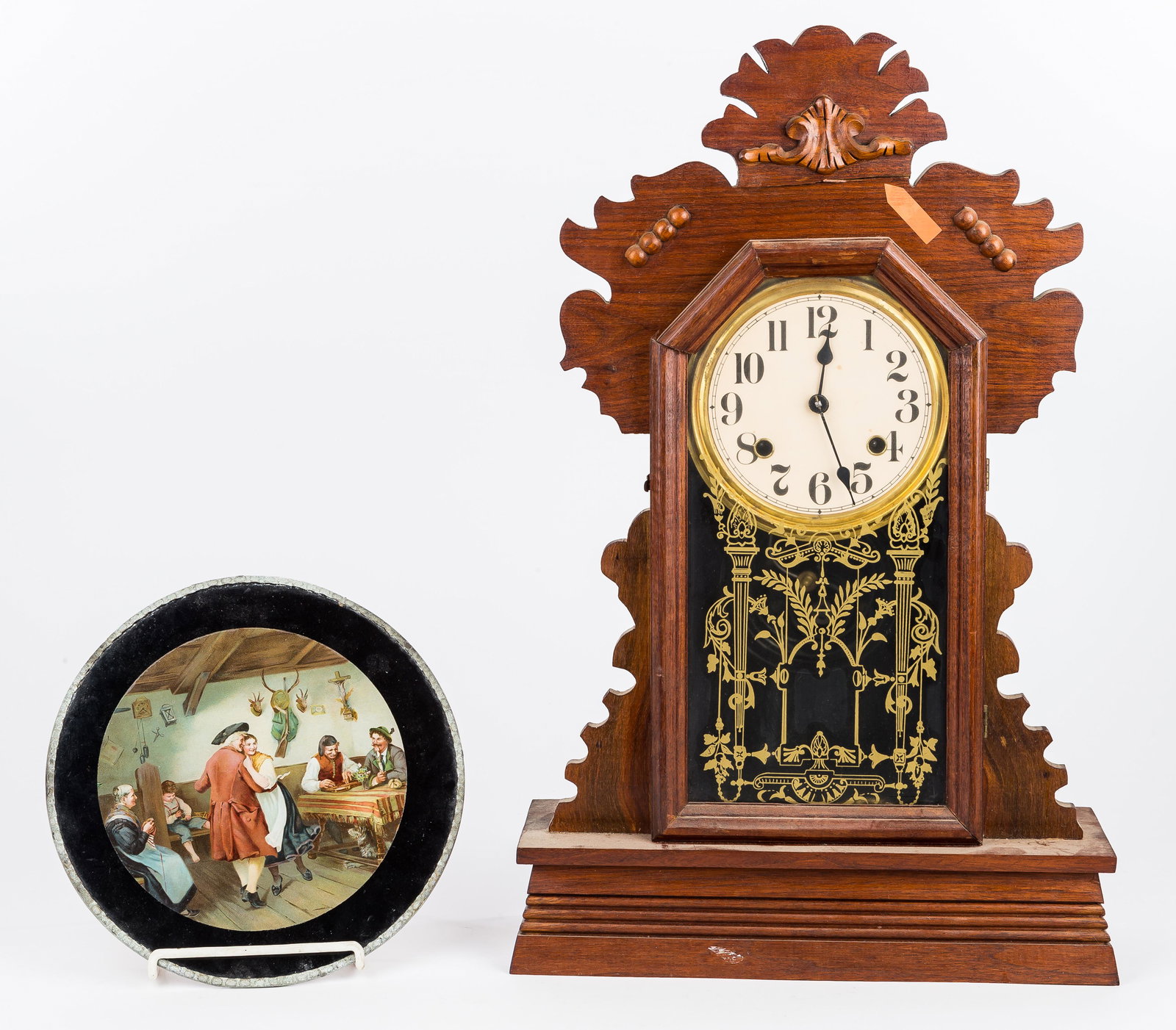 Oak Mantle Clock, Flue Cover (1 of 7)