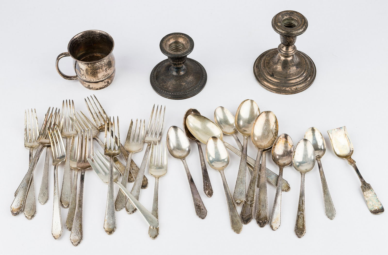 Sterling Silver Flatware, Candlesticks, Cup (1 of 7)