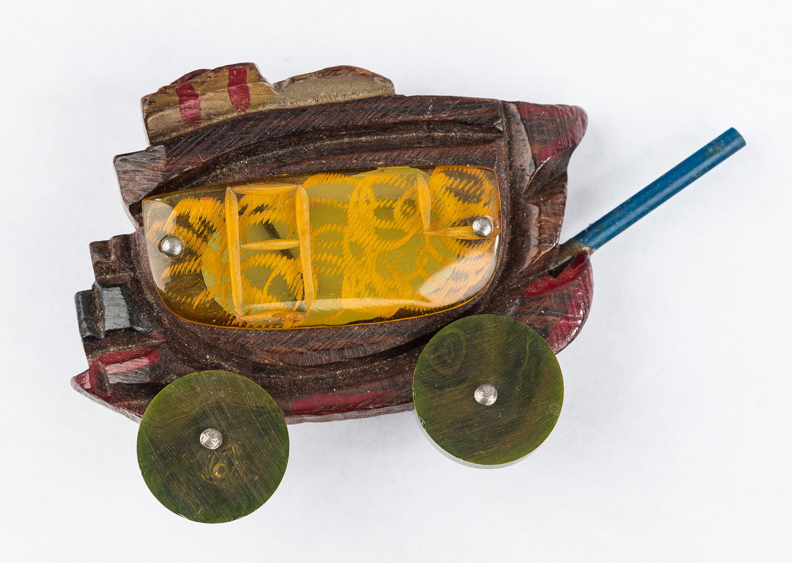 Rare Bakelite and Wood Brooch (1 of 4)