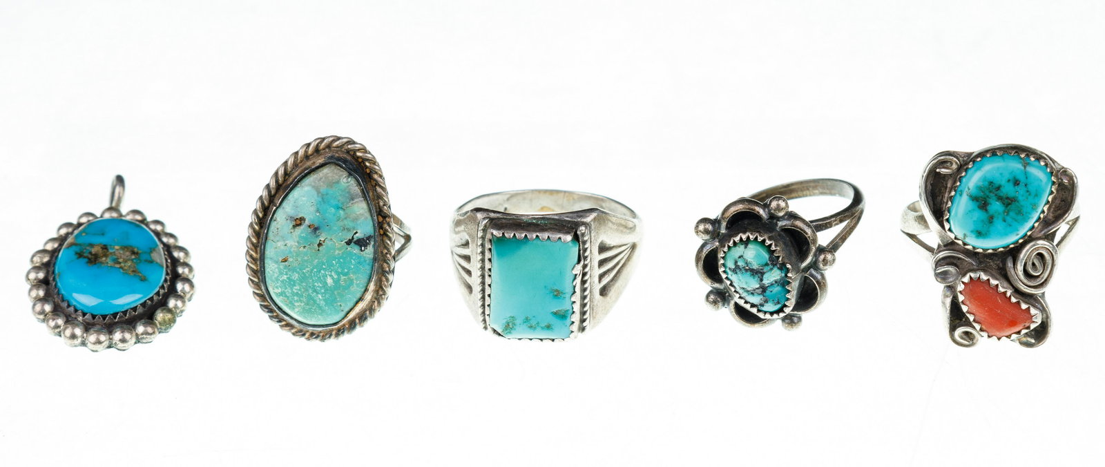 Native American Sterling Turquoise Rings (1 of 4)