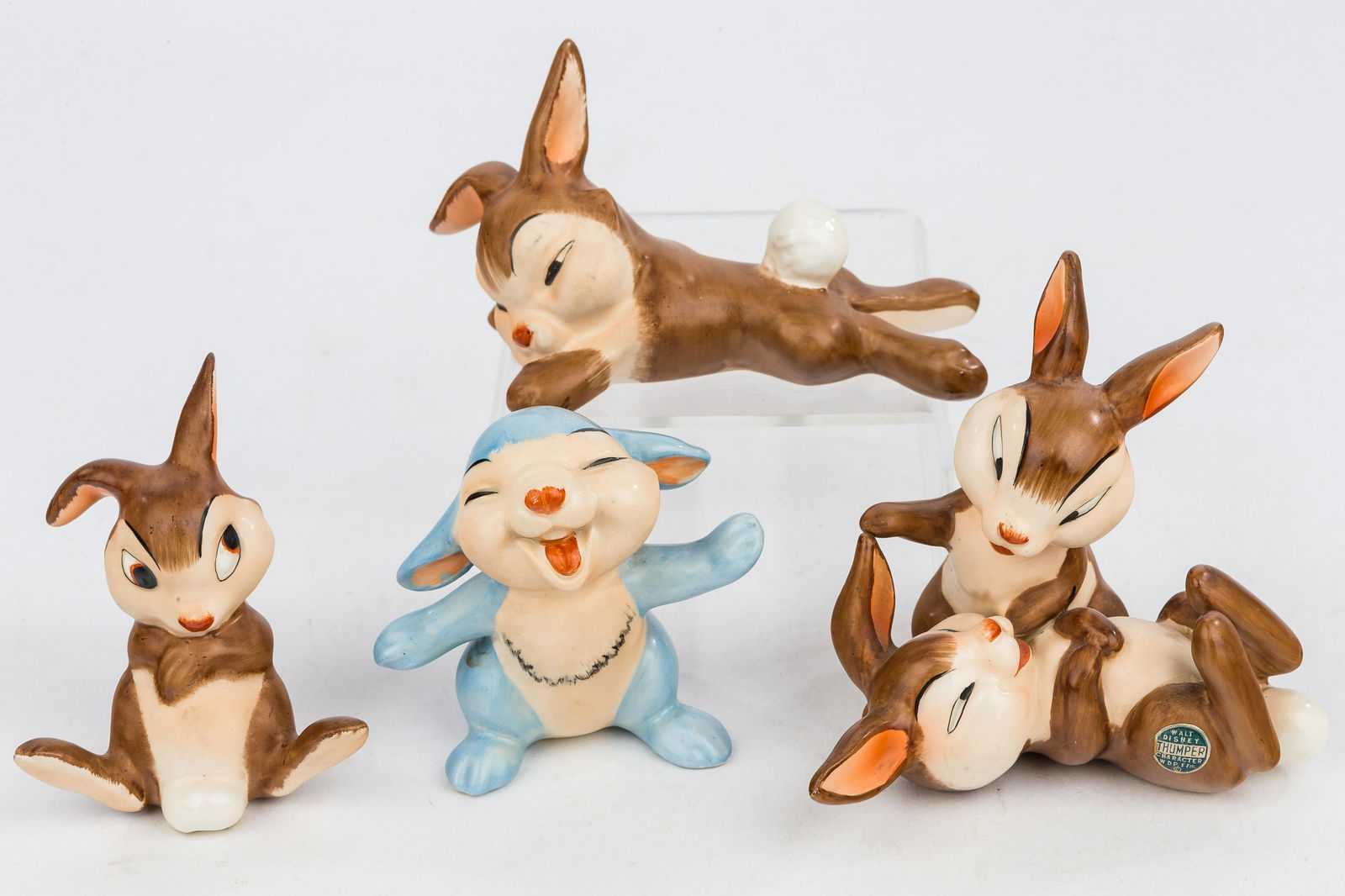 Vintage Goebel & Other Walt Disney Figurines: Vintage Goebel and other Walt Disney Bambi character figurines, including 'Twitterpaited' figures, tallest approx 3"H.