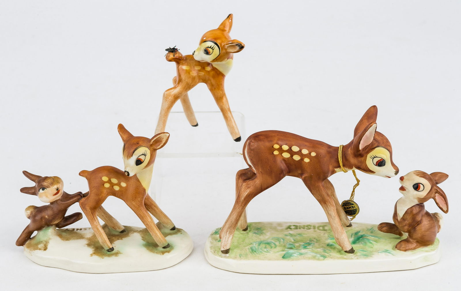 Vintage Goebel & Other Walt Disney Figurines: Vintage Goebel and other Walt Disney Bambi character figures, tallest approx 3.5"H.