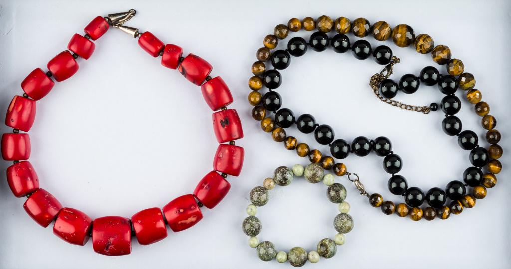 Red Coral, Tiger Eye Necklaces & More (1 of 4)