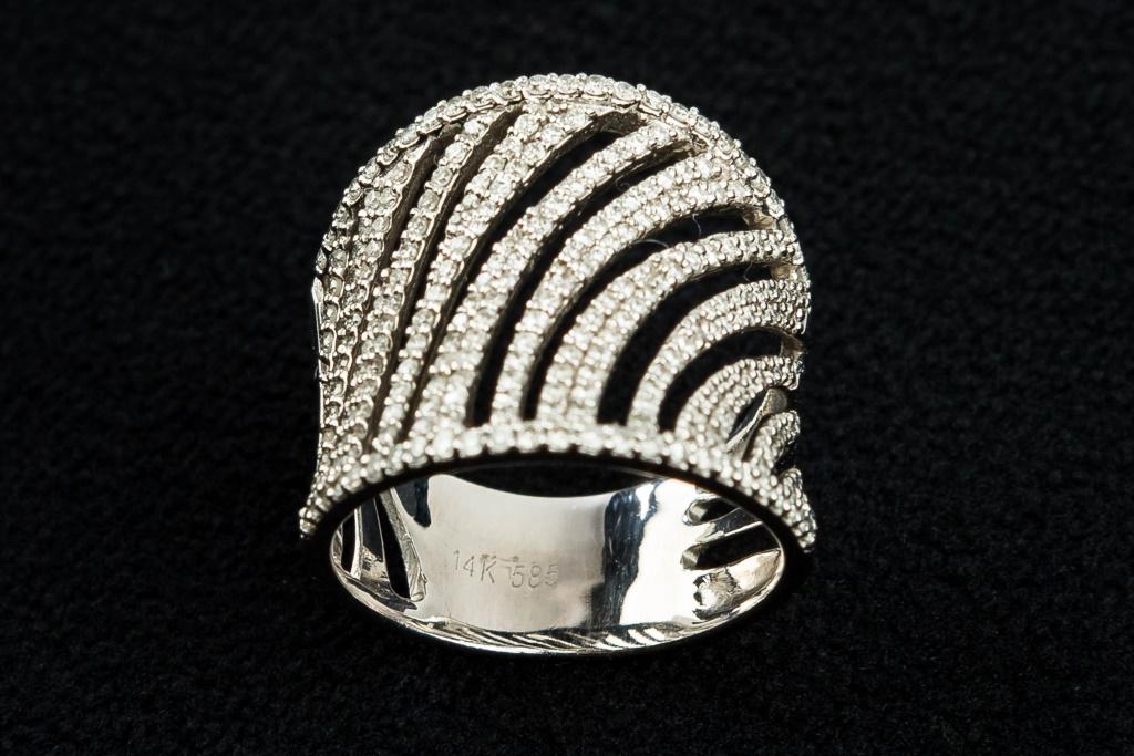 14K White Gold Diamond Zebra Ring (1 of 5)
