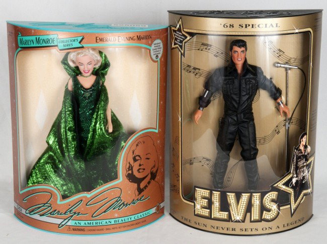 Mattel Doll: Hasbro, Elvis 68 Special, DSI, Marilyn Monroe-Emerald Evening