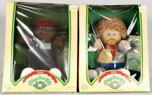 Cabbage Patch Kids: Pair of Cabbage Patch Kids 1984, Lee Caneron and Marvin Linus by Coleco