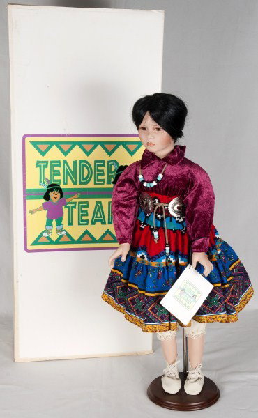 William Tung & Norman Rambaud Doll: Wendy Crawford and Norman Rambaud, Navajo Girl, #444 out of 1500, 26" tall, (porcelain), Tender Tears Collection, World Gallery