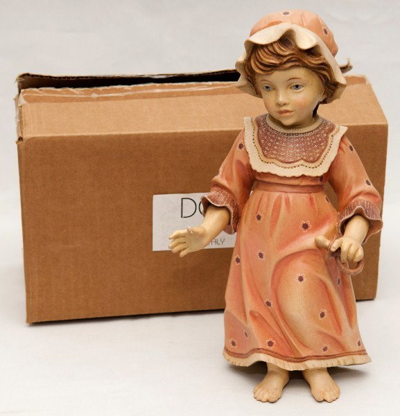 Dolfi of Italy Doll: Dolfi of Italy, Ann, in red dress, #22 of 2000, 11"h wooden doll