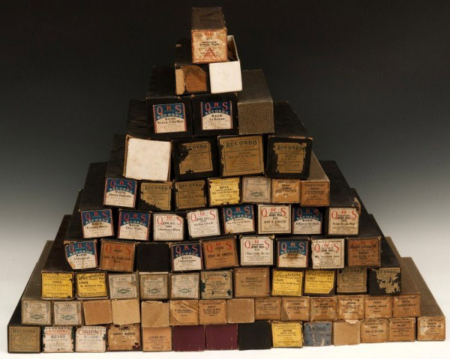 Piano Music Rolls: Player piano music rolls, approx. 60-70 rollers