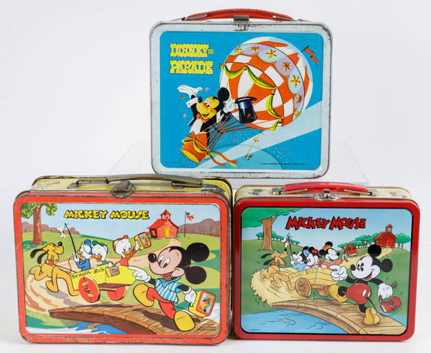 Vintage Walt Disney World Metal Lunch Box Aladdin 1970s Mickey Mouse  Collectible 