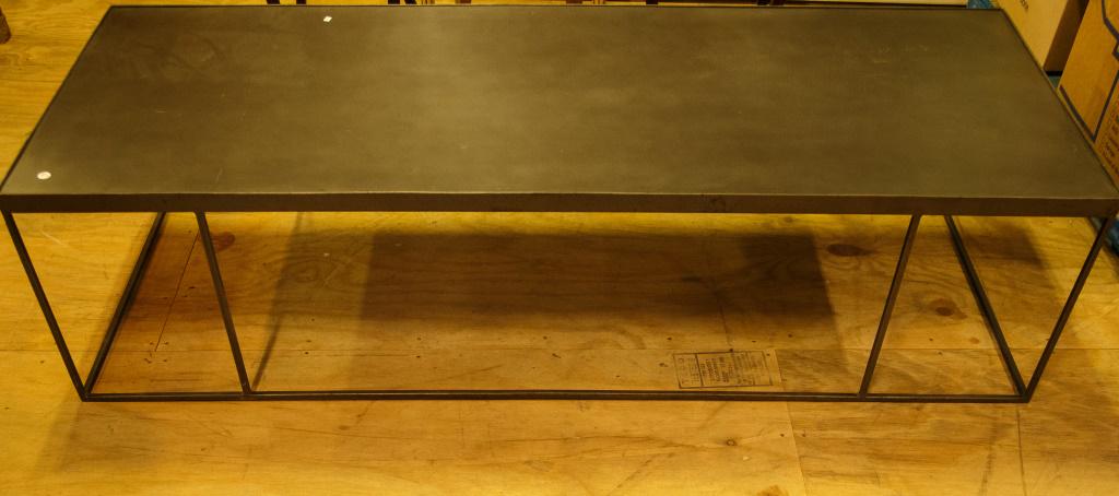 Industrial Long Steel Table: Table measures 17" high x 27 1/2" wide x 70" deep. Coffee table / sofa table.