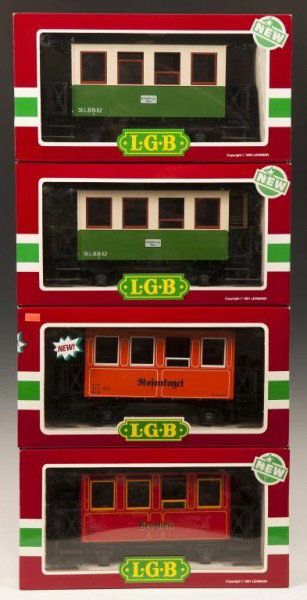 LGB Multi Multiple Car Lot: LGB 3707 coach, 3807, 3807, LGB 34075 Zchilcherichaufel Passenger coach; 3 w/sleeves