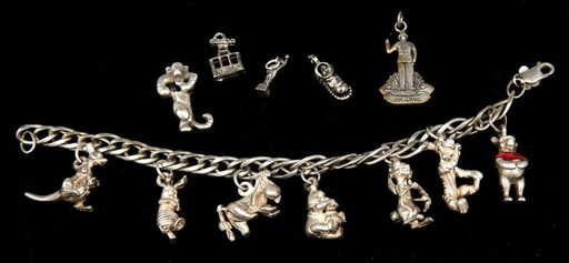950 Sterling Winnie The Pooh Charm Bracelet