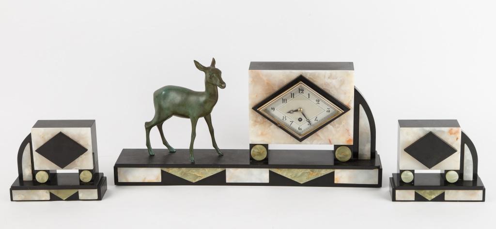 Art Deco Desk Clock & Matching Bookends (1 of 8)