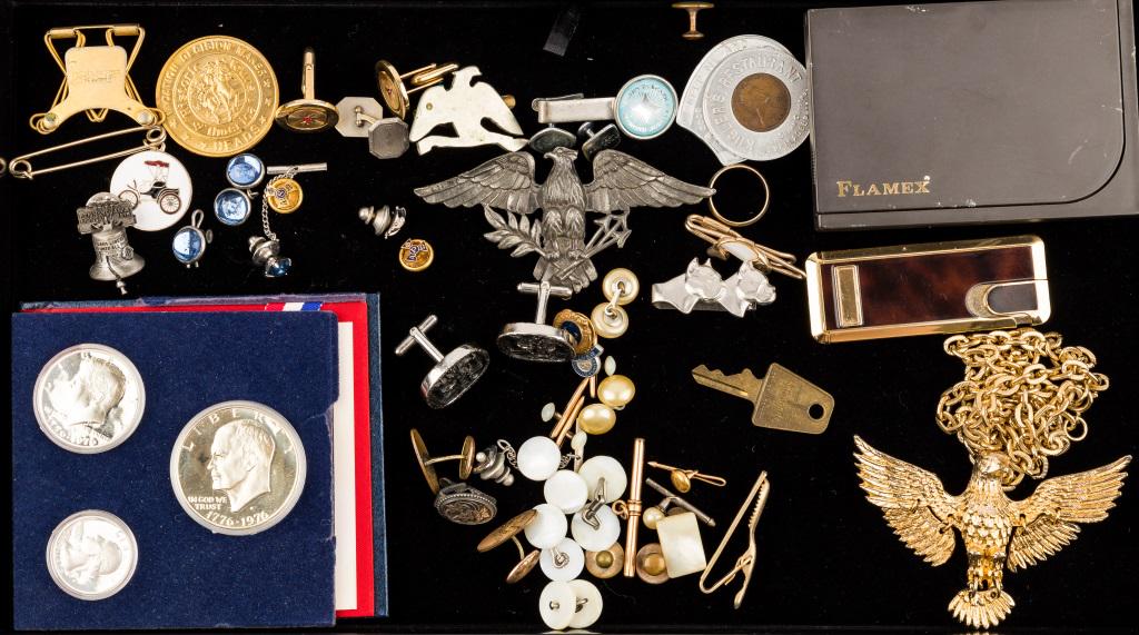 Cufflinks, Tie Bars, Coins, & Lighter (1 of 4)