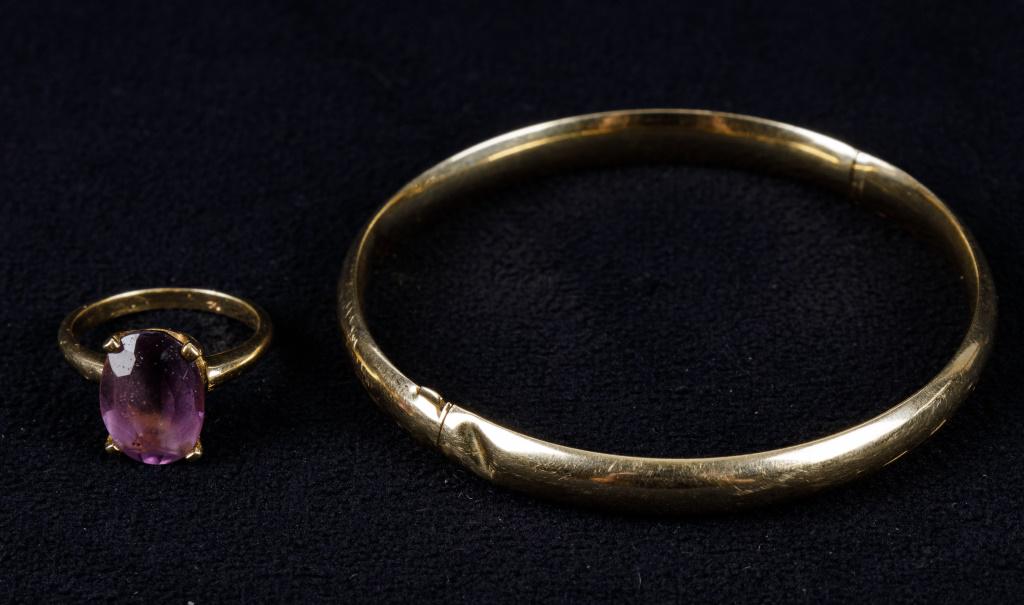 14K Gold Bracelet & Amethyst Ring (1 of 6)