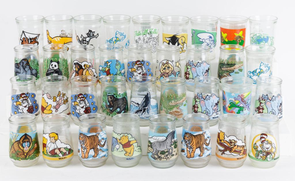 Vintage Collectible Glass Peanut Butter Jars: Vintage glass peanut butter jars include characters such as endangered species collection, Dr. Seuss, Tom & Jerry, Pooh Lion King and more.