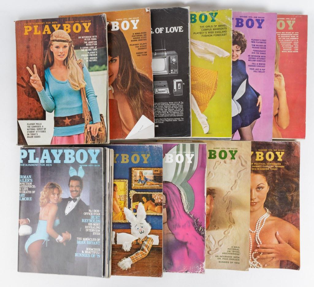Vintage Playboys (11): Eleven vintage Playboy magazines from the 1970s. Adults only.