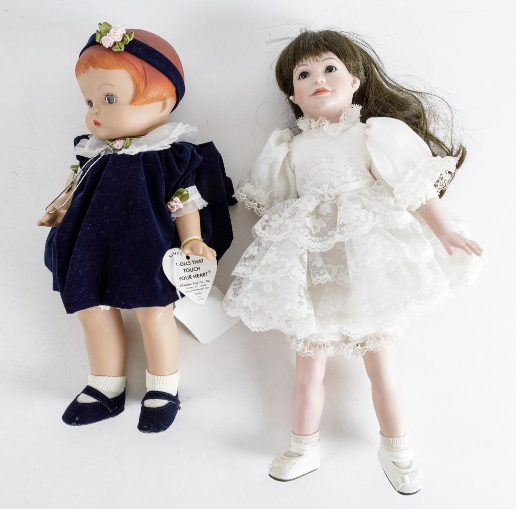 Robert Tonner Signed Effanbee, Lia Di Leo Doll: 2003 67 DC Effanbee 75th Anniversary 'Patsy' doll signed by Robert Tonner on back, limited edition with tag still attached and 18k rolled gold plate Effanbee 'Patsy 75th' necklace, and porcelain Lia D