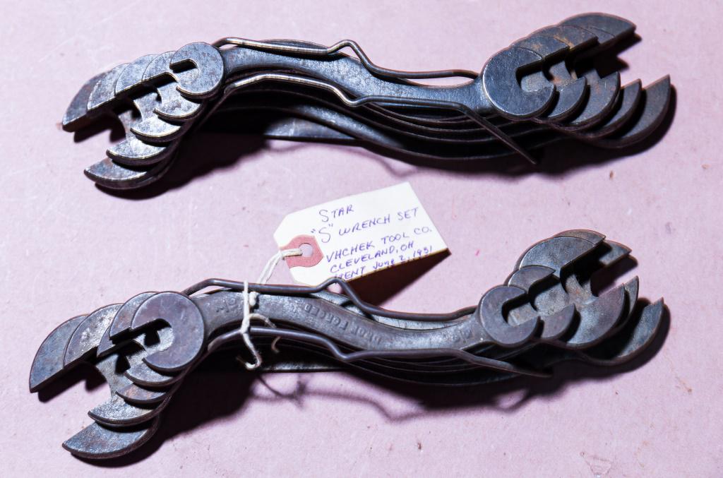 Two Early 20th C Star "S" Sets Wrenches (28): Includes two Star "S" wrench sets of 5 by the Vhchek Tool Co.