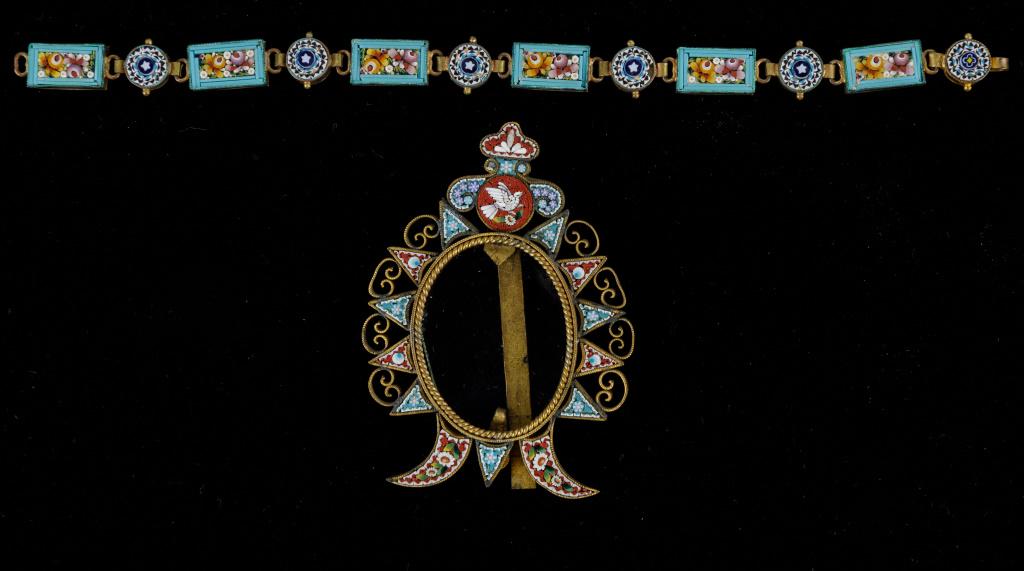 Antique Micro Mosaic Bracelet & Miniature Frame (1 of 2)