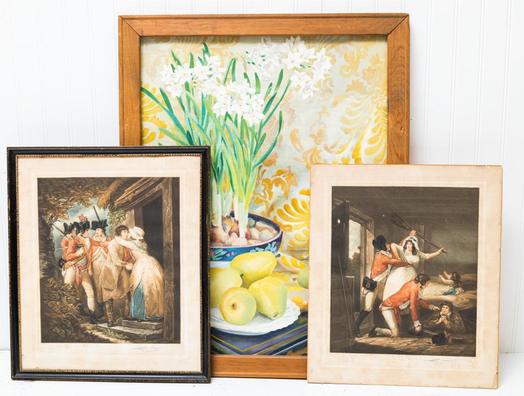 19th C Signed Litho, Early 20th C Unsigned Oil (1 of 10)