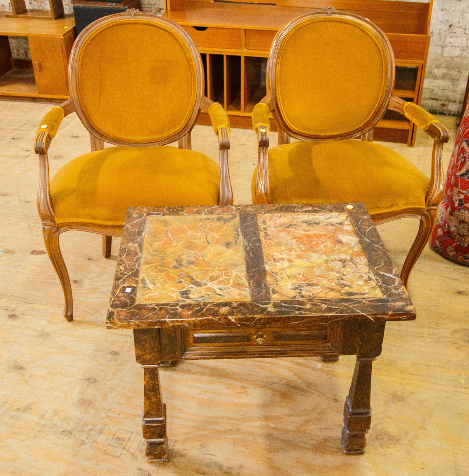 Victorian Style Armchairs (Pair) and Side Table (1 of 5)