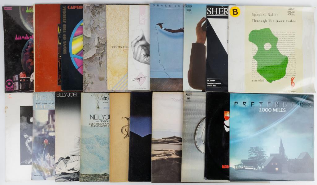 Records / LPs (19): Iron Butterfly, Three Dog Night, Capricorn Signs of the Zodiac, Led Zeppelin, Tanita Tikaram, Mel and Kim, Grace Jones, Bob Dylan, Cheryl Lee Ralph, Spandau Ballet, The Pretenders, Simply Red, Enya, H