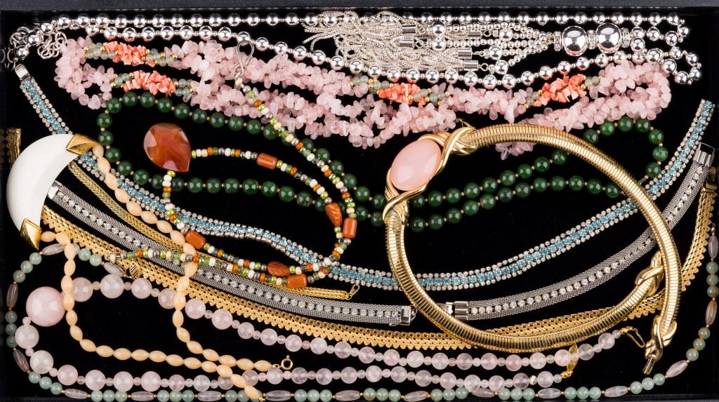 Vintage Trifari and Stone Necklace Grouping (1 of 4)