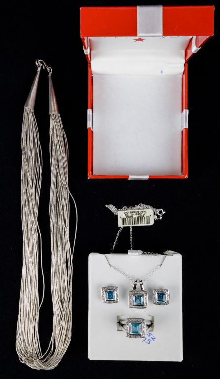 Sterling Silver Topaz Set and Necklace (1 of 3)