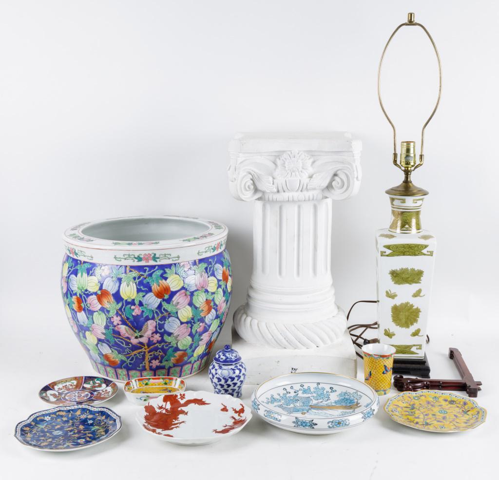 Grouping of Asian Porcelain with Chalk Pedastal (1 of 5)