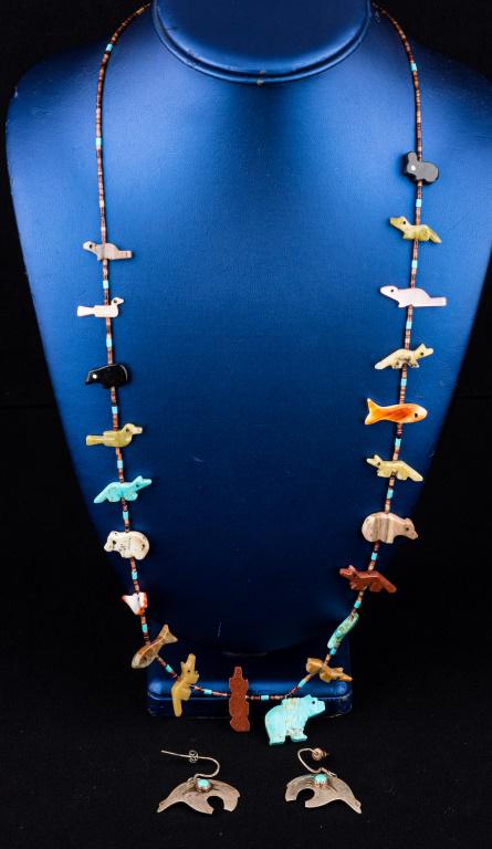Native American Fetish Necklace and Earrings (1 of 5)