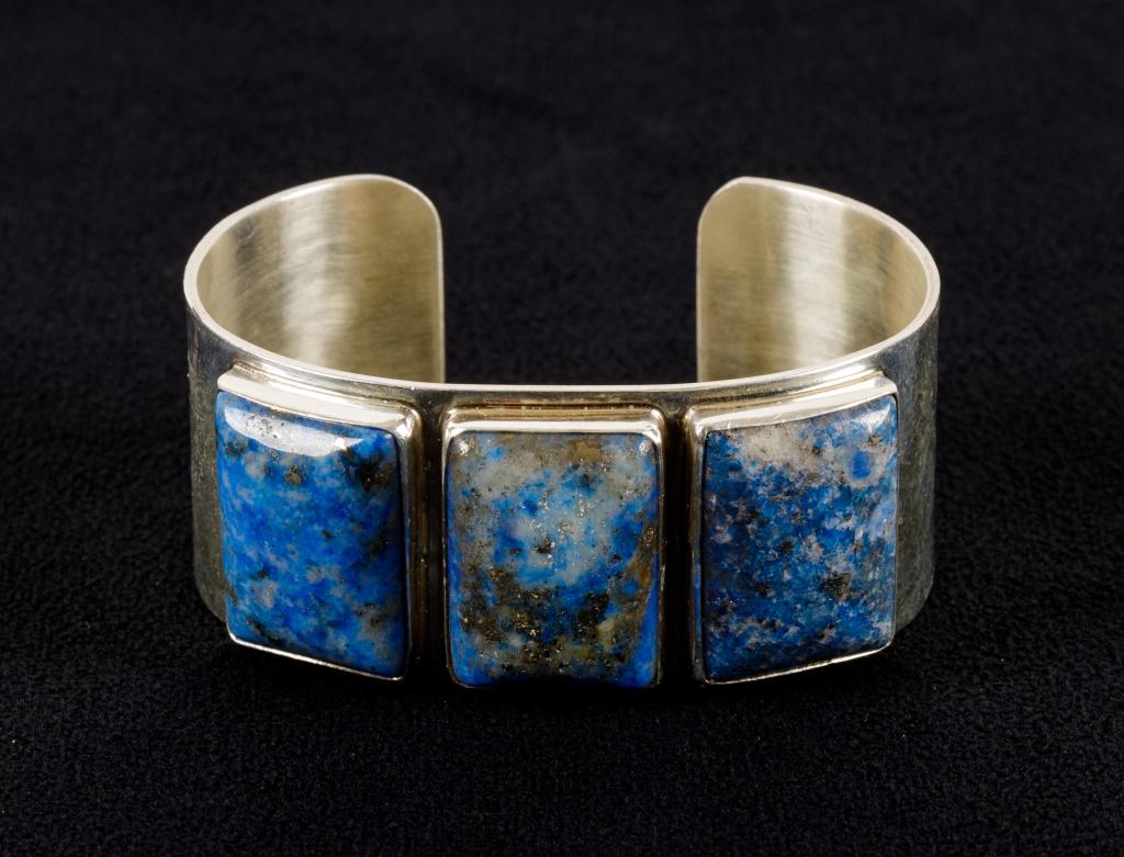 Native American Sterling and Lapis Bracelet (1 of 3)