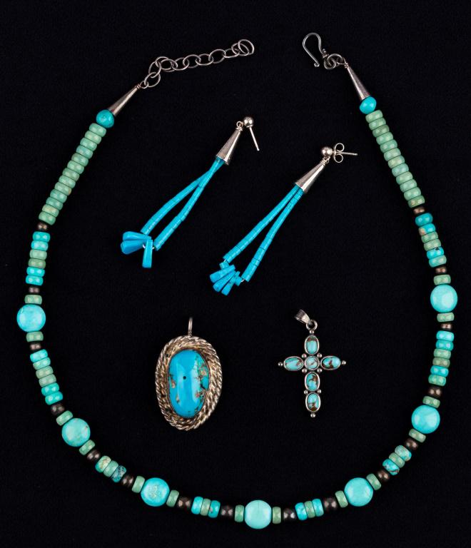 Native American Sterling Turquoise Jewelry Collect (1 of 5)