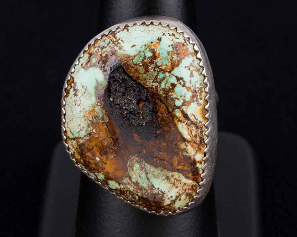 Early Native American Sterling Turquoise Ring (1 of 3)