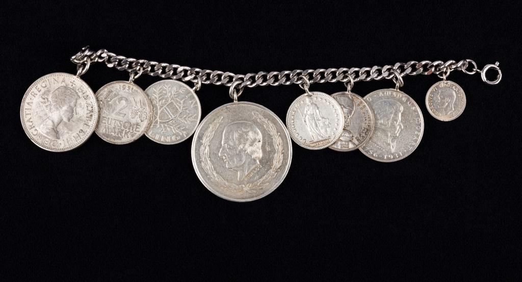 Antique Silver Coin Bracelet (1 of 6)